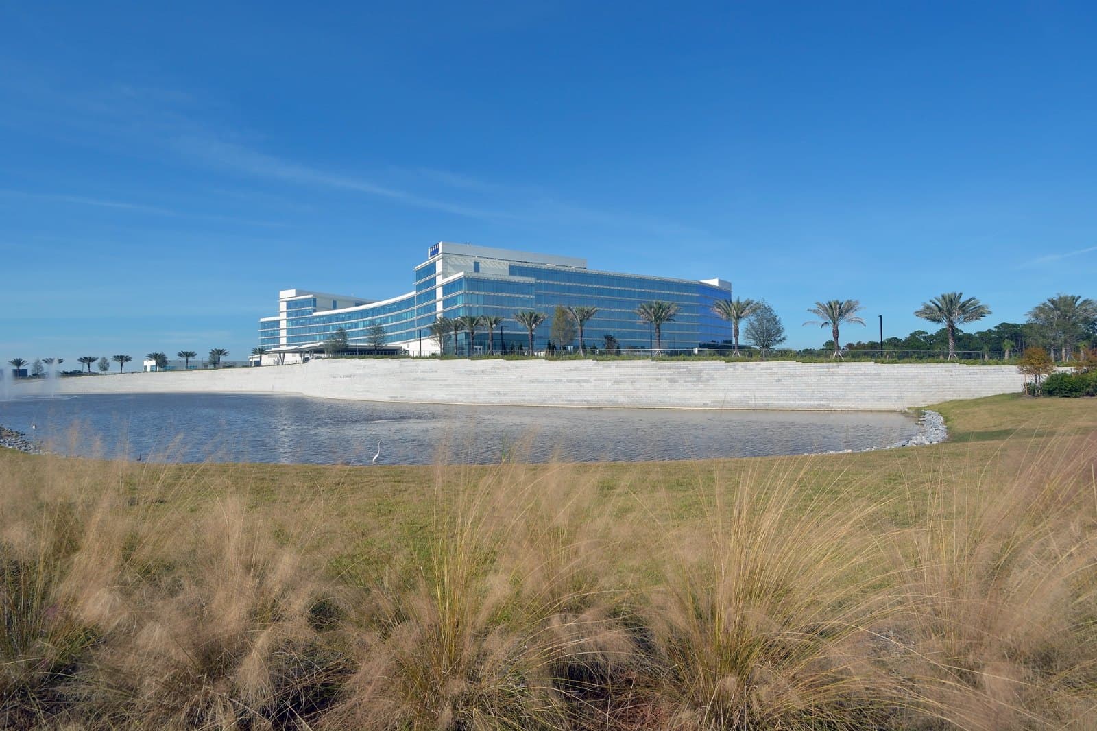 KPMG Lakehouse — northeast exterior across the lake, Lake Nona campus